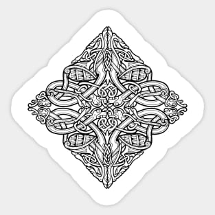 Four Birds, Four Dogs Celtic Design Sticker